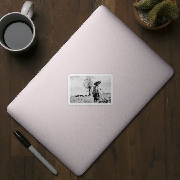 Portrait of Female Burmese Farmer Standing in Field by visualspectrum